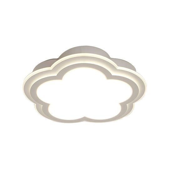 Simple Cloud Shade LED Ceiling Light - White Acrylic Flush Mount Lamp (16"/19.5"/23.5") - Warm/White Light