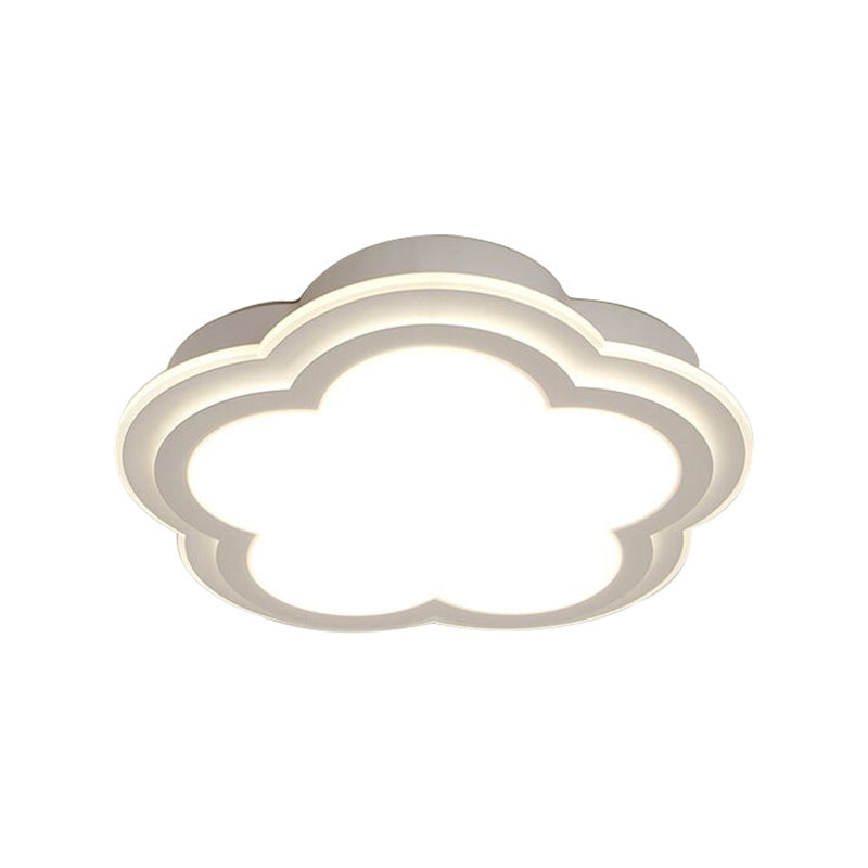 Simple Cloud Shade Led Ceiling Light - White Acrylic Flush Mount Lamp (16/19.5/23.5) Warm/White