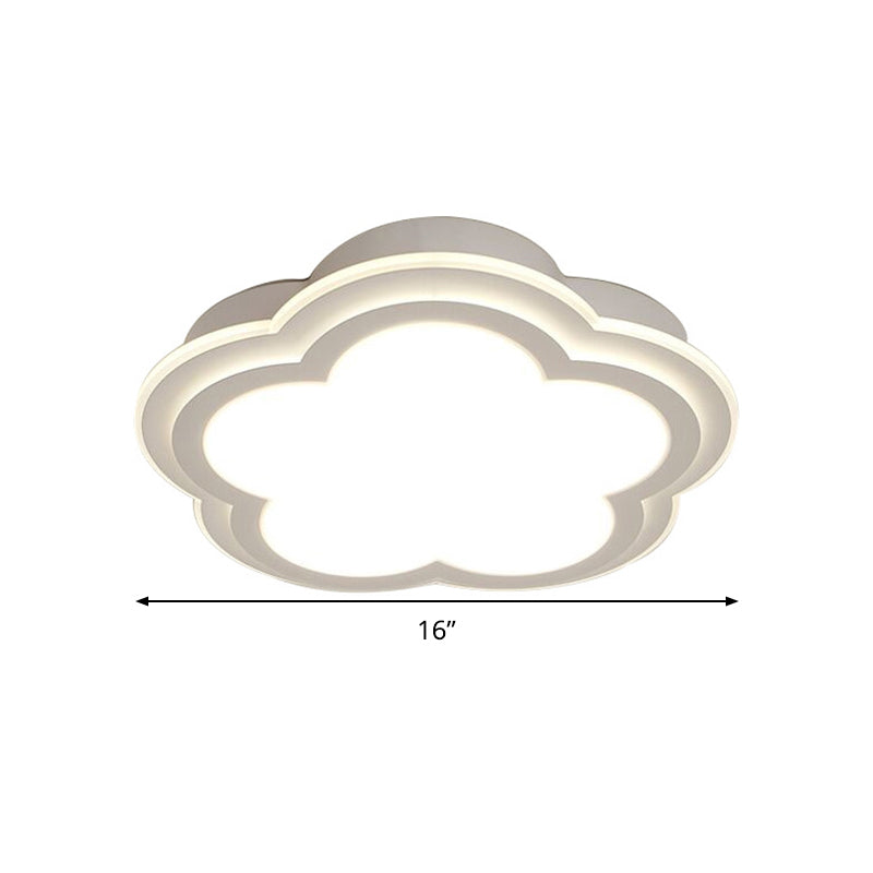 Simple Cloud Shade Led Ceiling Light - White Acrylic Flush Mount Lamp (16/19.5/23.5) Warm/White