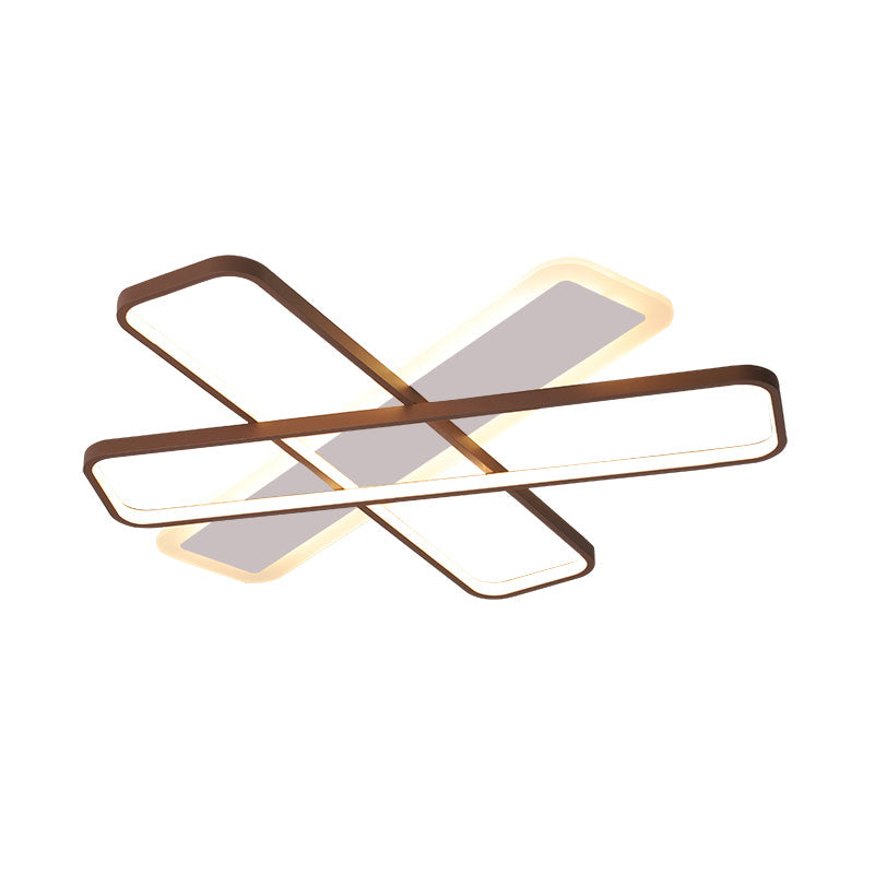 Modern Coffee Overlapped Ceiling Flush Lamp 23.5"/39" - Super Thin Acrylic, Warm/White LED