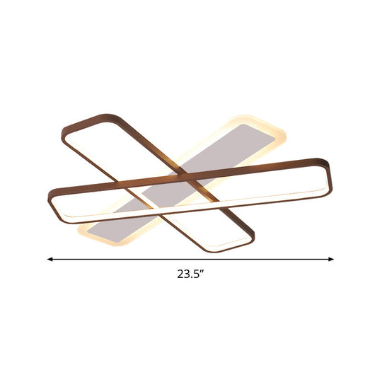 Modern Coffee Overlapped Ceiling Flush Lamp 23.5"/39" - Super Thin Acrylic, Warm/White LED