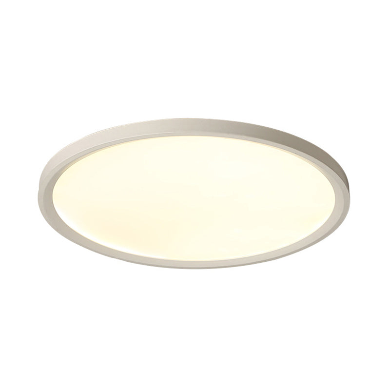 Minimalist White Disc Flush Light - Super Thin Acrylic LED Ceiling Lamp 16"/19.5"/23.5" Dia - Warm/White Light - Remote Control Dimming