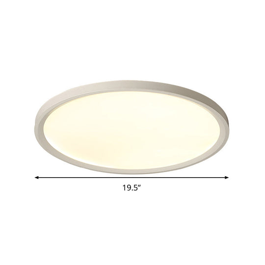 Minimalist White Disc Flush Light - Super Thin Acrylic LED Ceiling Lamp 16"/19.5"/23.5" Dia - Warm/White Light - Remote Control Dimming
