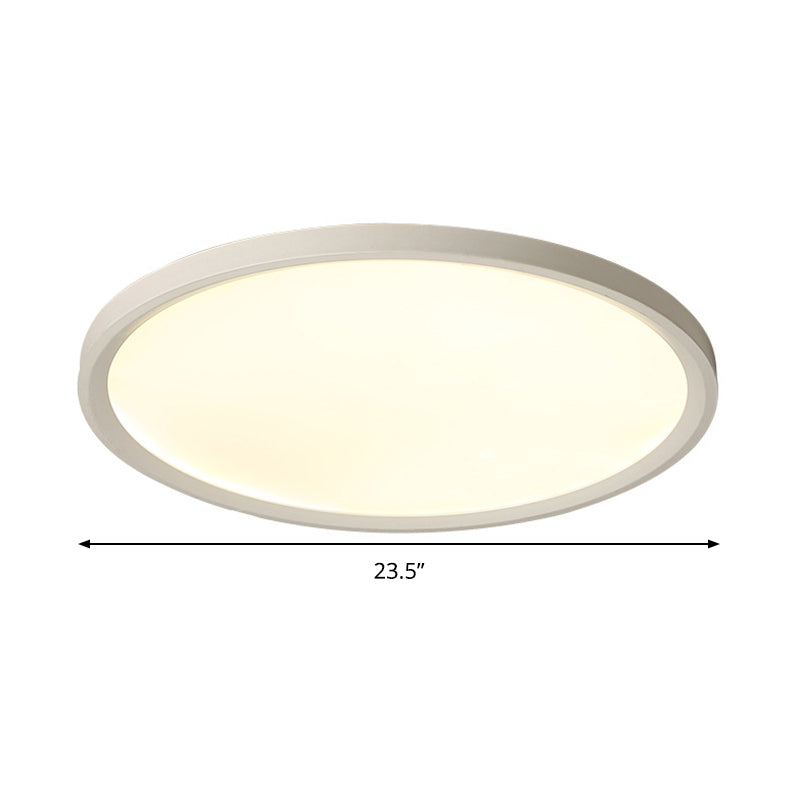 Minimalist White Disc Flush Light - Super Thin Acrylic LED Ceiling Lamp 16"/19.5"/23.5" Dia - Warm/White Light - Remote Control Dimming