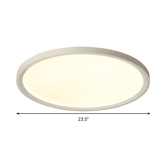 Minimalist White Disc Flush Light - Super Thin Acrylic LED Ceiling Lamp 16"/19.5"/23.5" Dia - Warm/White Light - Remote Control Dimming