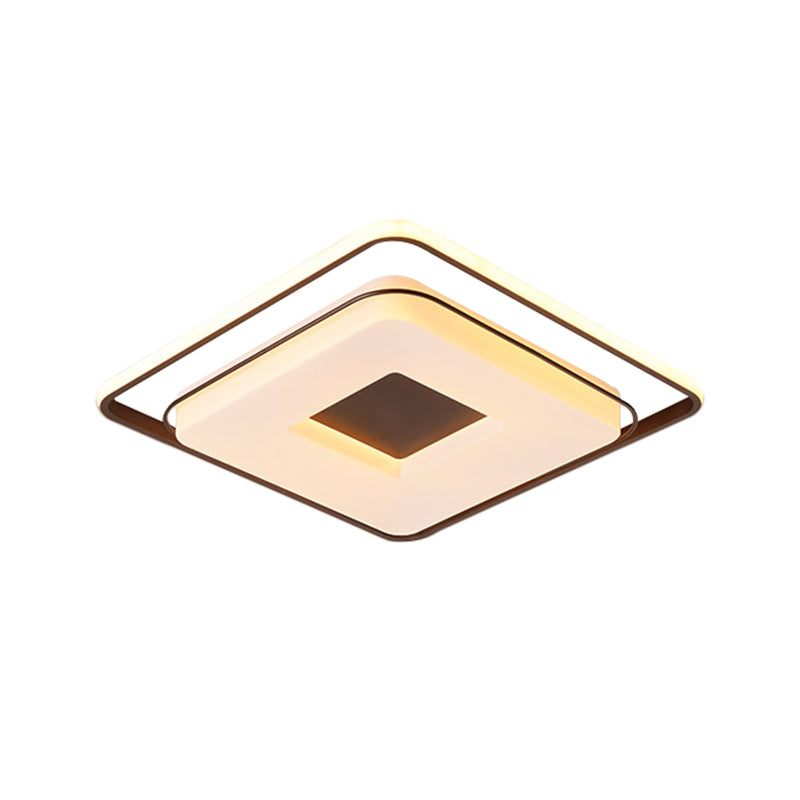 16"/19.5" Minimalist Square Ceiling Mount LED Light in Warm/White with Acrylic Cover