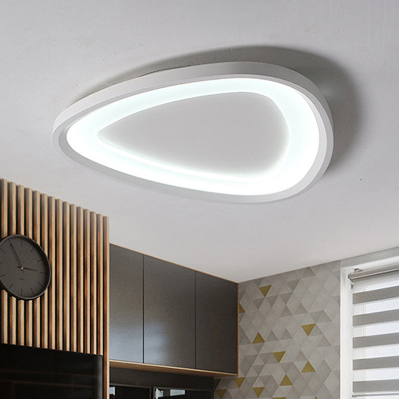Modern Triangle Ceiling Mount Light - 18/23.5 W Stylish Metal Led Flush Lighting Warm/White Remote