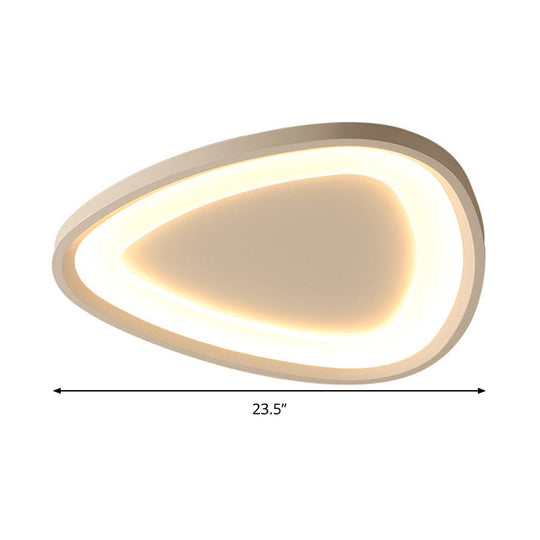 Modern Triangle Ceiling Mount Light - 18"/23.5" W - Stylish Metal LED - Flush Lighting - Warm/White - Remote Control - Dimmable