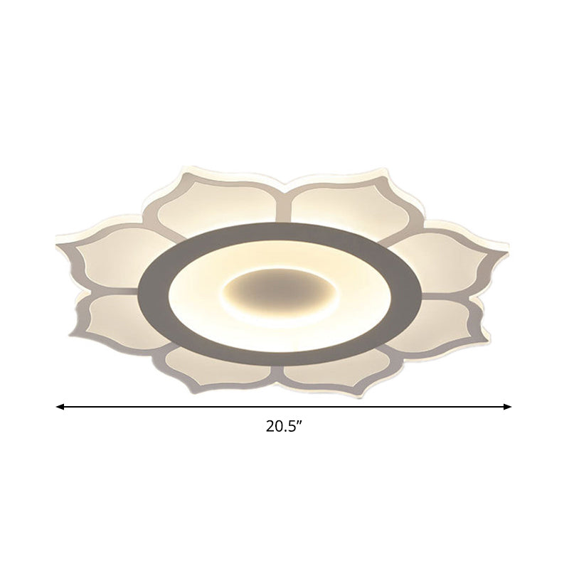 Contemporary Flower Acrylic Ceiling Light: 16.5"/20.5" Wide LED Flush Mount with Warm/White Light and Inner Warm/Outer White Design