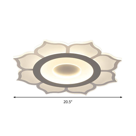 Contemporary Flower Acrylic Ceiling Light: 16.5"/20.5" Wide LED Flush Mount with Warm/White Light and Inner Warm/Outer White Design