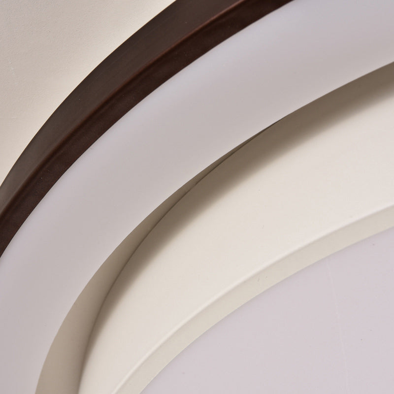 Contemporary Led Black & White Round Iron Flush Light Ceiling Lamp - 19.5/31.5 Dia Acrylic Diffuser