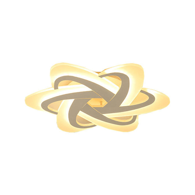 18/23 Wide Acrylic Criss Cross Led Ceiling Light Fixture - Flush Mount Modern White Design