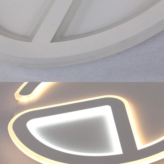 Minimal Flush Mount LED Ceiling Light Fixture - 16"/19.5" Dia Thin Acrylic, Grey, Warm/White Light