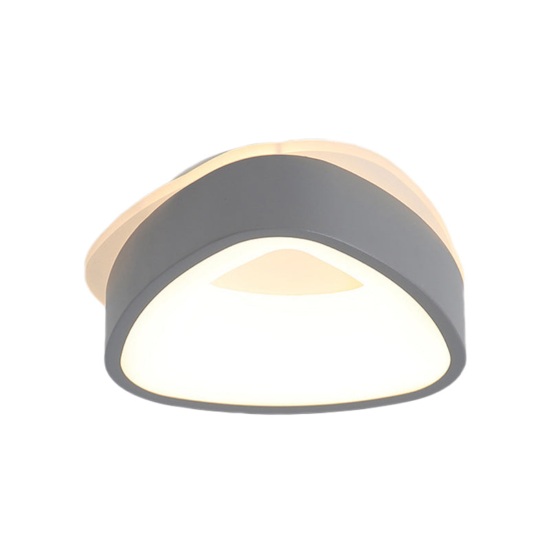 Modern Nordic LED Ceiling Light in Grey/White: Triangle, Round, or Square Design