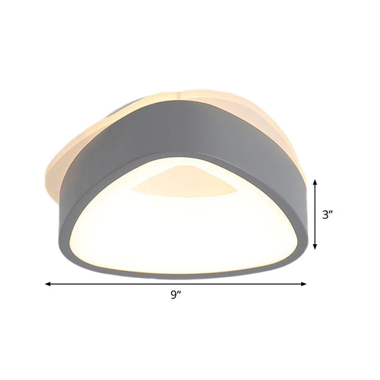Modern Nordic LED Ceiling Light in Grey/White: Triangle, Round, or Square Design