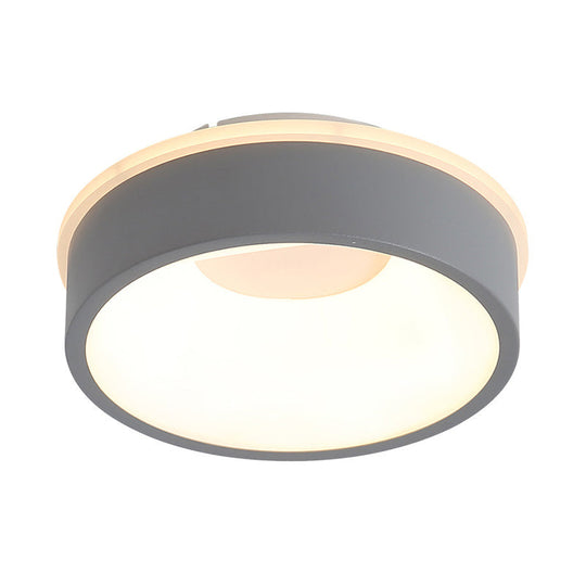 Modern Nordic LED Ceiling Light in Grey/White: Triangle, Round, or Square Design