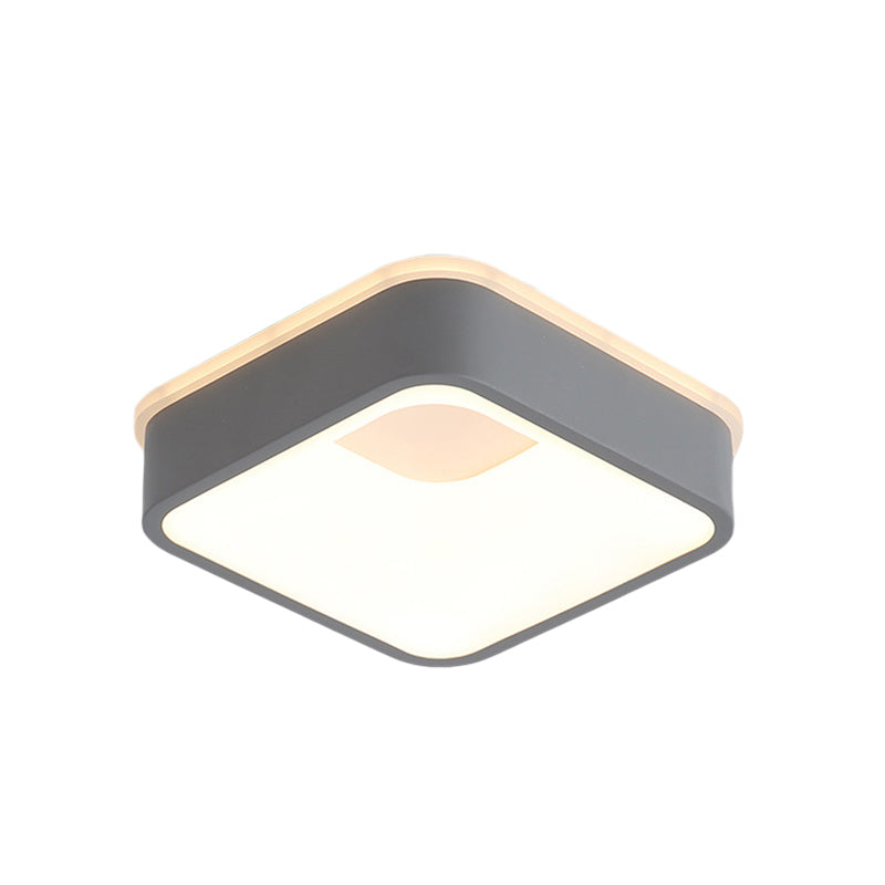 Modern Nordic LED Ceiling Light in Grey/White: Triangle, Round, or Square Design