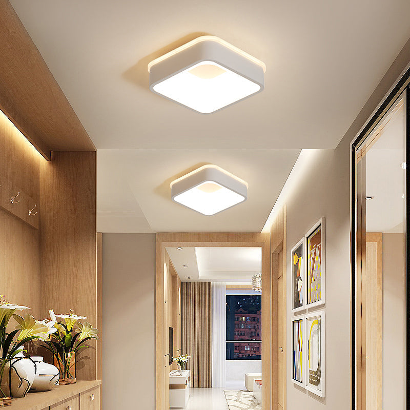 Modern Nordic LED Ceiling Light in Grey/White: Triangle, Round, or Square Design