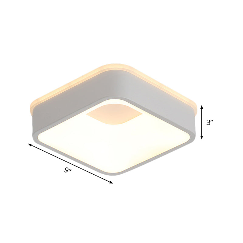 Modern Nordic LED Ceiling Light in Grey/White: Triangle, Round, or Square Design