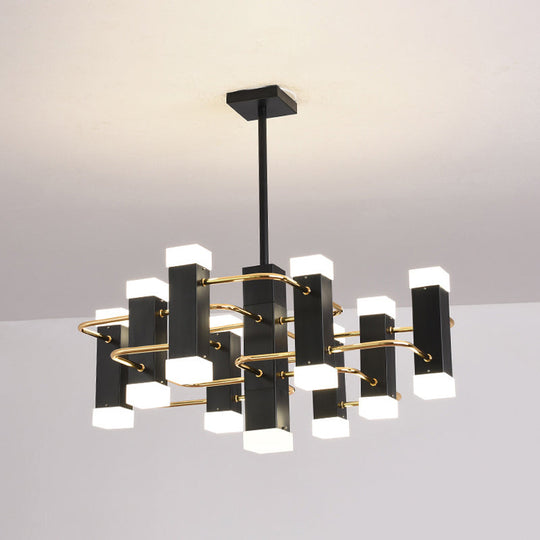 Lustre suspendu moderne noir Sputnik avec 4/8 têtes en 2 options de couleur