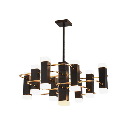 Lustre suspendu moderne noir Sputnik avec 4/8 têtes en 2 options de couleur