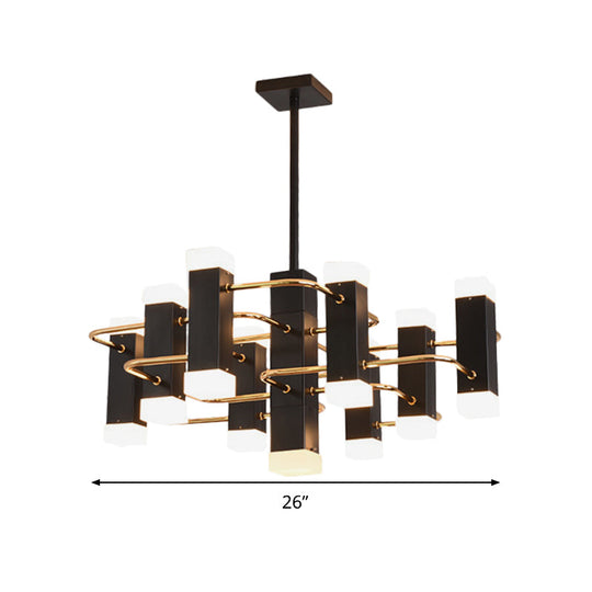 Lustre suspendu moderne noir Sputnik avec 4/8 têtes en 2 options de couleur