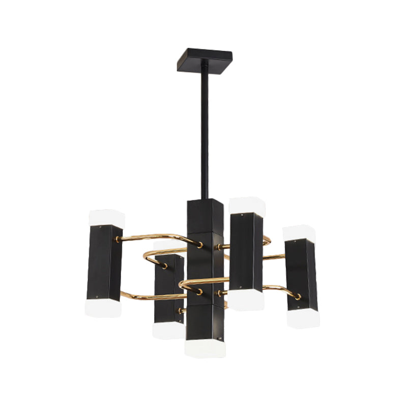 Lustre suspendu moderne noir Sputnik avec 4/8 têtes en 2 options de couleur