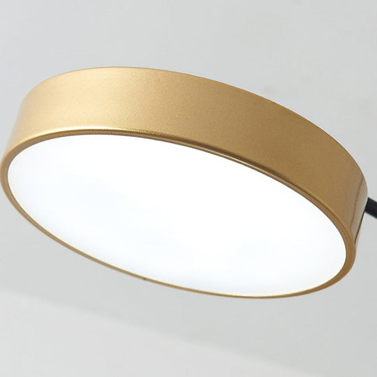Luminaire suspendu en métal de style simple avec 6 têtes, doré/blanc - Plafonnier suspendu pour salon Branch