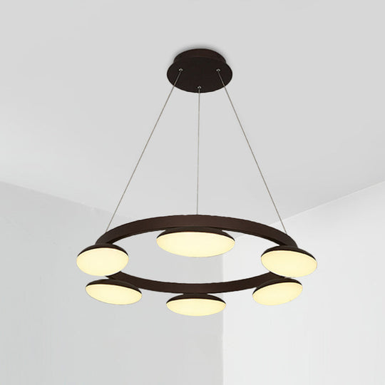Lustre à suspension en métal contemporain | Kit de lampe suspendue circulaire - 6/8 têtes | Idéal pour la salle à manger