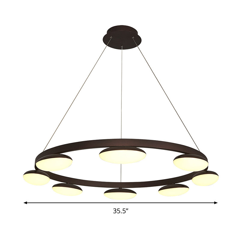 Lustre à suspension en métal contemporain | Kit de lampe suspendue circulaire - 6/8 têtes | Idéal pour la salle à manger