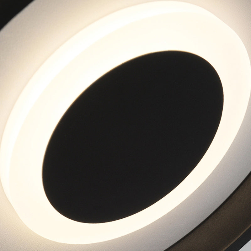 Modern Mini LED flush mount ceiling lamp with black frame in warm/white/3-color light options