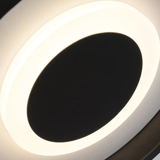 Modern Mini LED flush mount ceiling lamp with black frame in warm/white/3-color light options