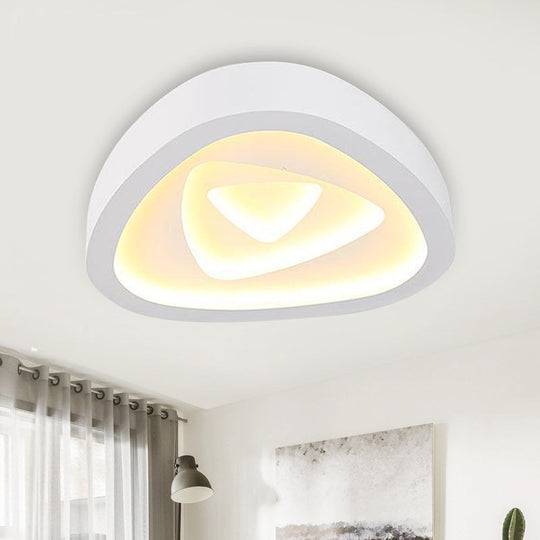 Nordic Style Triangle Ceiling Light - Acrylic White LED with Remote Control Dimming (16.5" or 19"/20.5" Width)