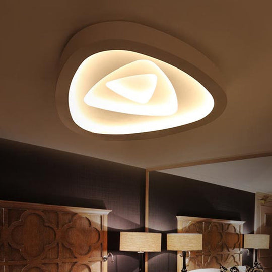 Nordic Style Triangle Ceiling Light - Acrylic White LED with Remote Control Dimming (16.5" or 19"/20.5" Width)