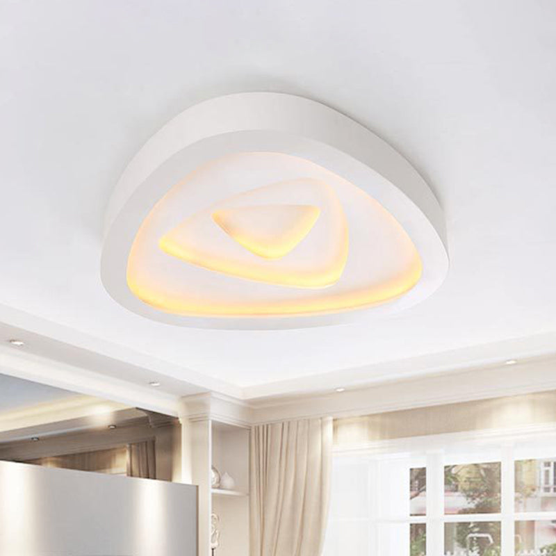 Nordic Style Triangle Ceiling Light - Acrylic White LED with Remote Control Dimming (16.5" or 19"/20.5" Width)