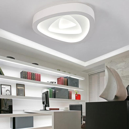 Nordic Style Triangle Ceiling Light - Acrylic White LED with Remote Control Dimming (16.5" or 19"/20.5" Width)