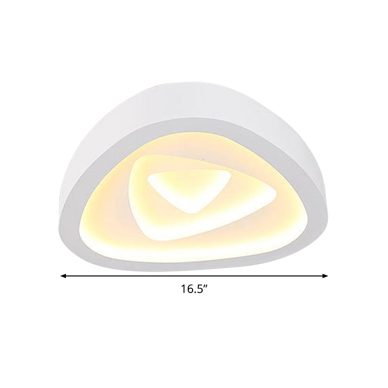 Nordic Style Triangle Ceiling Light - Acrylic White LED with Remote Control Dimming (16.5" or 19"/20.5" Width)