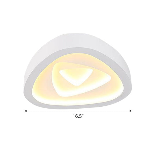Nordic Style Triangle Ceiling Light - Acrylic White LED with Remote Control Dimming (16.5" or 19"/20.5" Width)