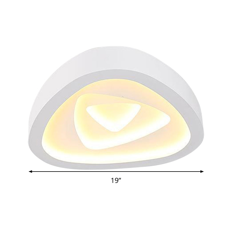 Nordic Style Triangle Ceiling Light - Acrylic White LED with Remote Control Dimming (16.5" or 19"/20.5" Width)
