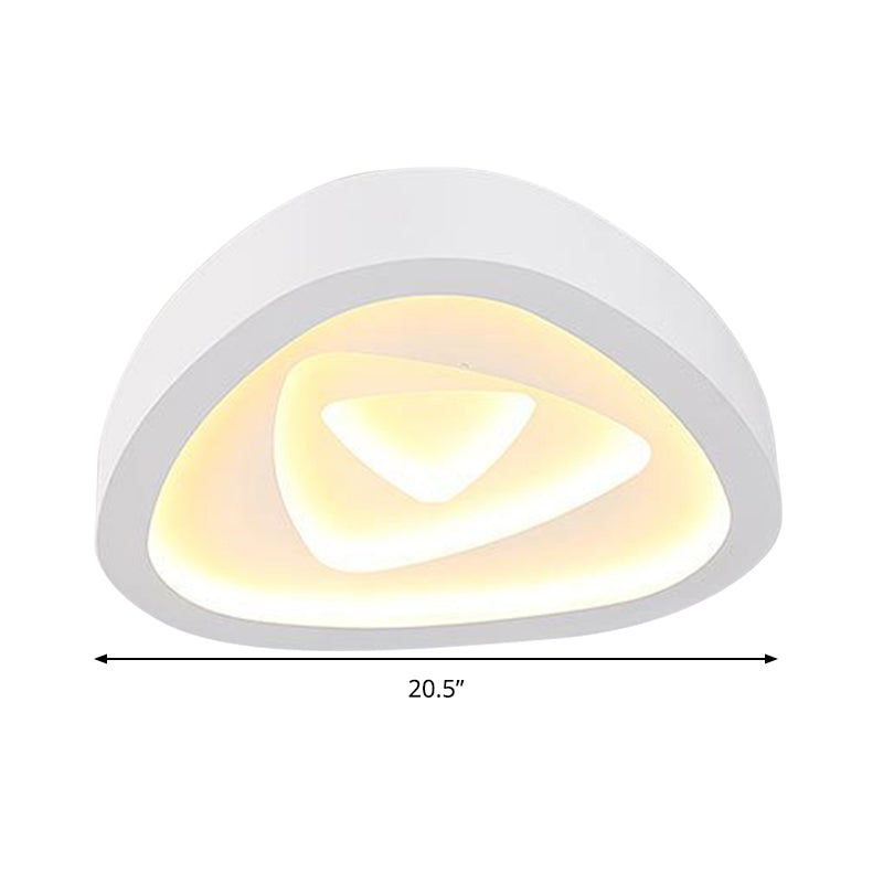 Nordic Style Triangle Ceiling Light - Acrylic White LED with Remote Control Dimming (16.5" or 19"/20.5" Width)