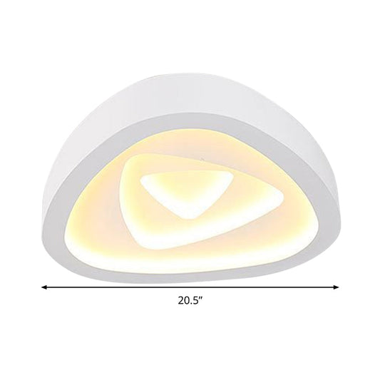 Nordic Style Triangle Ceiling Light - Acrylic White LED with Remote Control Dimming (16.5" or 19"/20.5" Width)