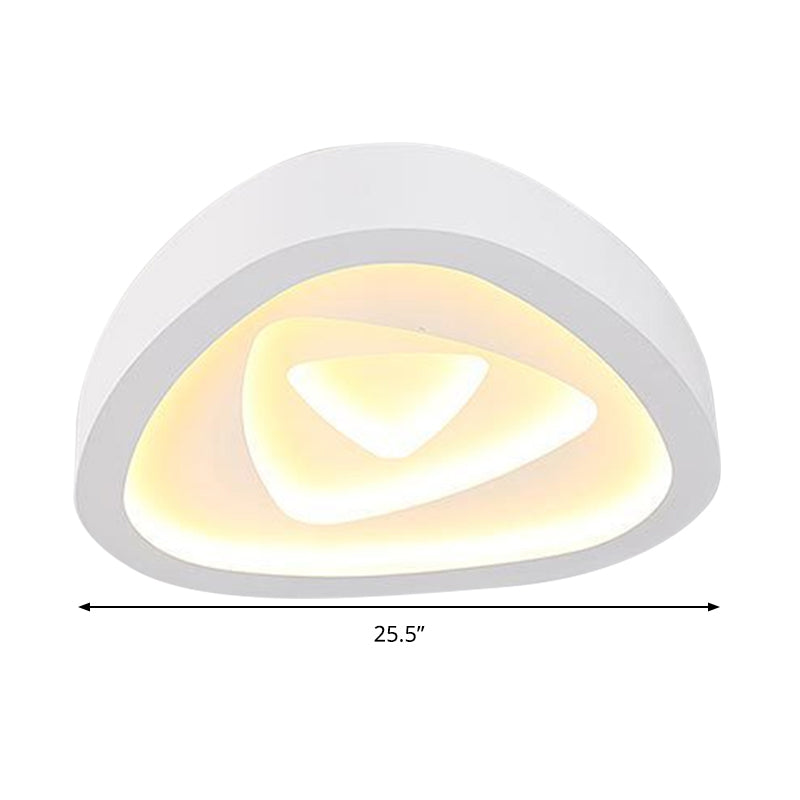 Nordic Style Triangle Ceiling Light - Acrylic White LED with Remote Control Dimming (16.5" or 19"/20.5" Width)