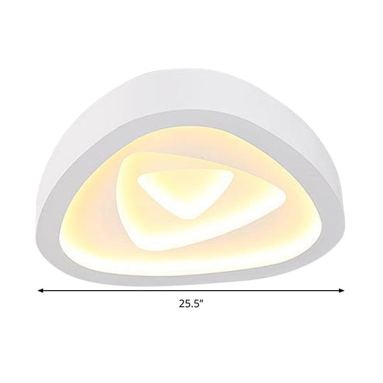 Nordic Style Triangle Ceiling Light - Acrylic White LED with Remote Control Dimming (16.5" or 19"/20.5" Width)