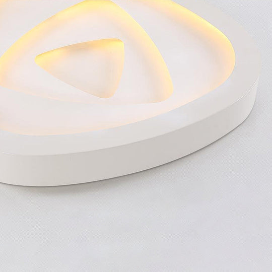 Nordic Style Triangle Ceiling Light - Acrylic White LED with Remote Control Dimming (16.5" or 19"/20.5" Width)