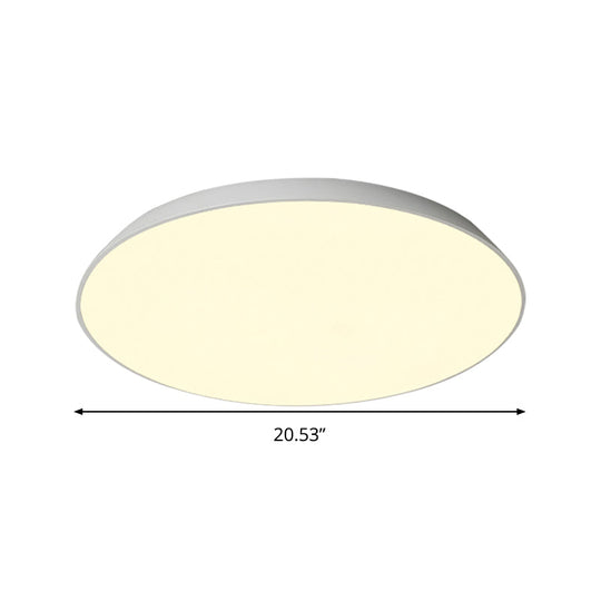 Contemporary LED Metallic Flush Mount Light - White Tray Ceiling Lamp for Bedroom (16.5"/20.5"/24.5" Dia)