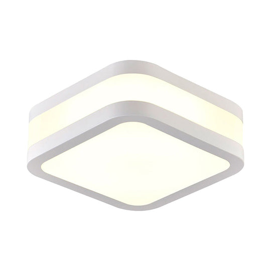 Sleek Black/White Cuboid LED Ceiling Light with Simple Style and Acrylic Finish in Warm/White Light