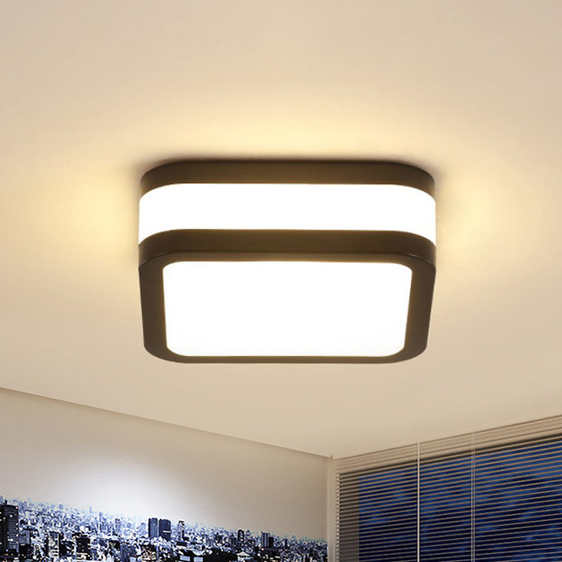 Sleek Black/White Cuboid LED Ceiling Light with Simple Style and Acrylic Finish in Warm/White Light