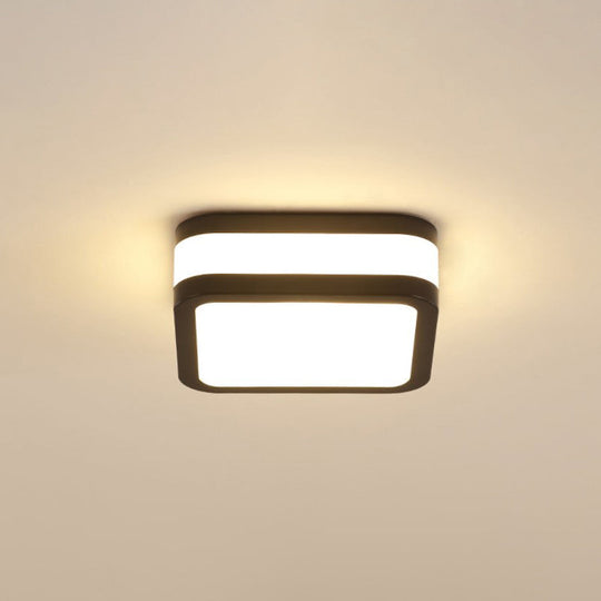 Sleek Black/White Cuboid LED Ceiling Light with Simple Style and Acrylic Finish in Warm/White Light