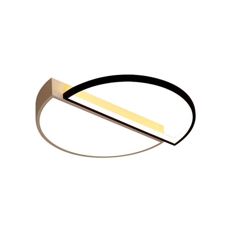 Modern Splicing Flush Mount LED Ceiling Light in Black/White with Dimming Control - 18"/21.5" W