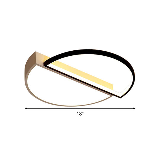 Modern Splicing Flush Mount LED Ceiling Light in Black/White with Dimming Control - 18"/21.5" W